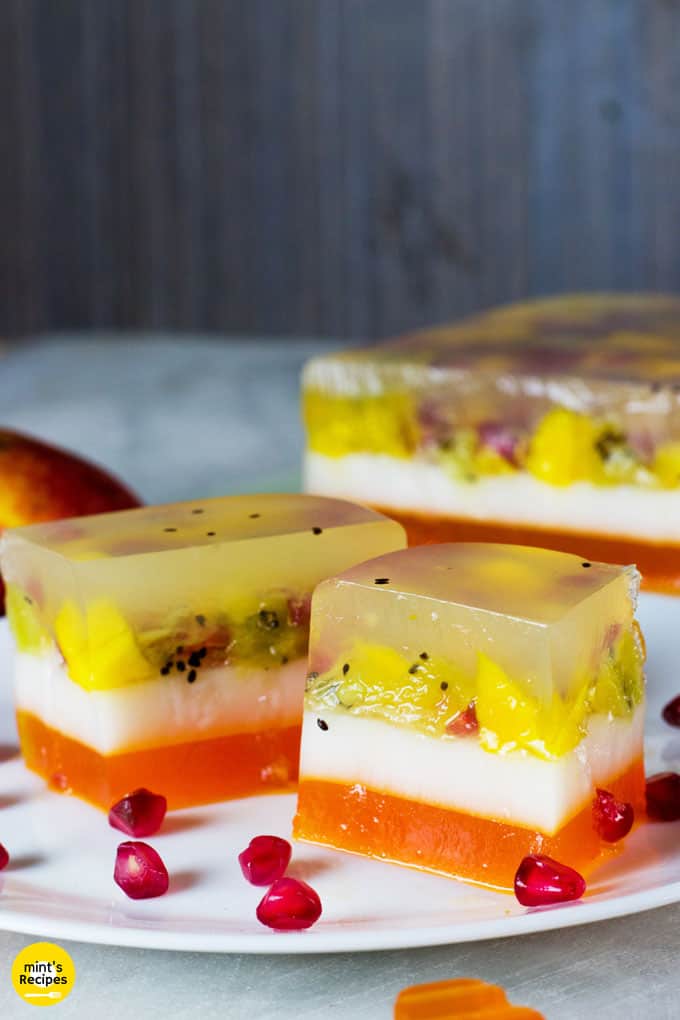 How To Make Agar Fruit Jelly Cake (Puding Lapis Buah)